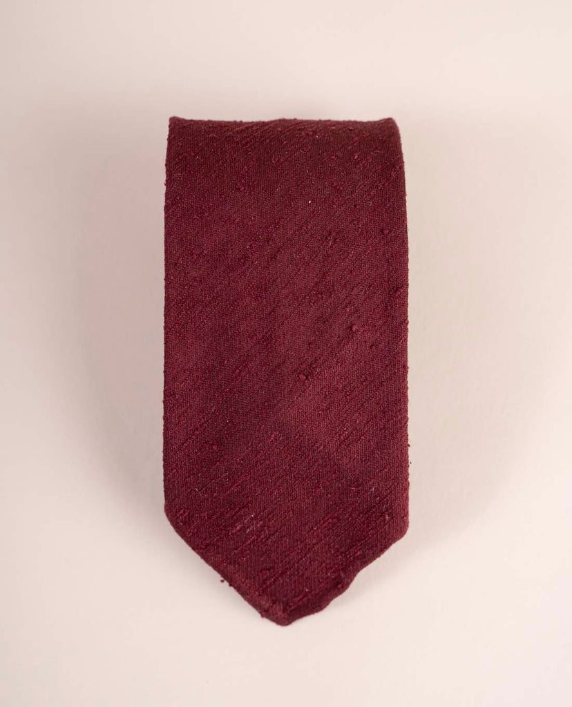 red solid shantung silk tie paolo albizzati 