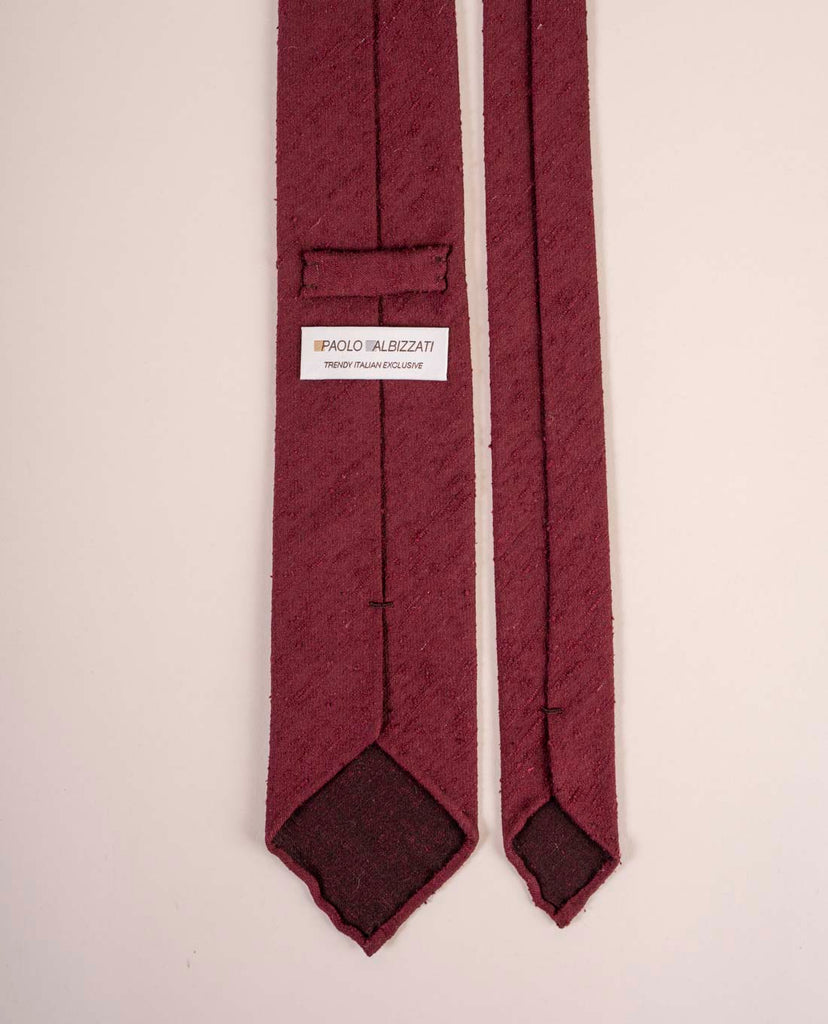 red shantung woven silk tie paolo albizzati 