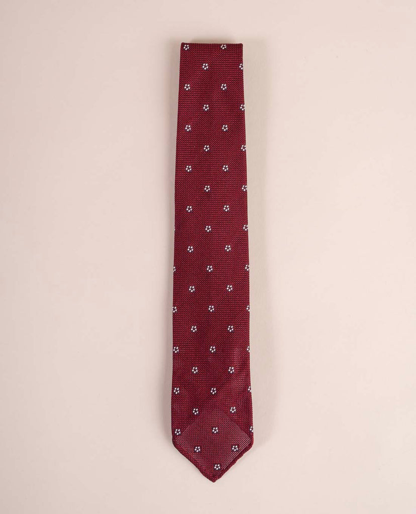 red floral grenadine silk tie paolo albizzati 