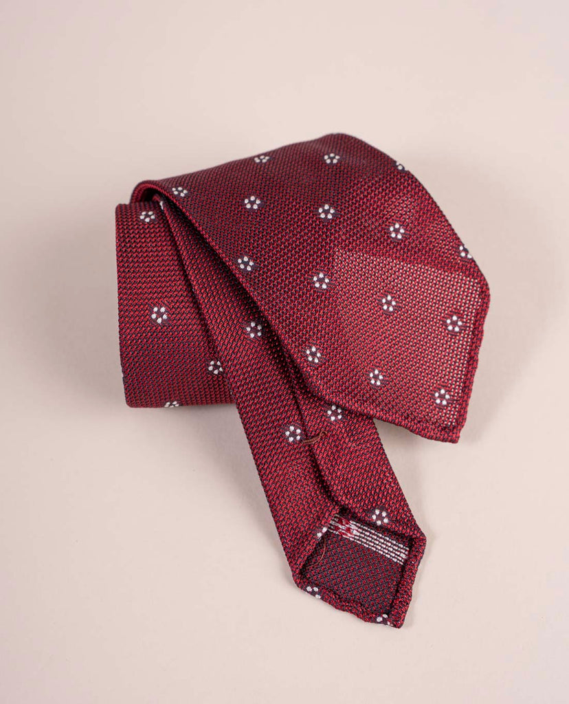 red white flowers grenadine tie paolo albizzati 