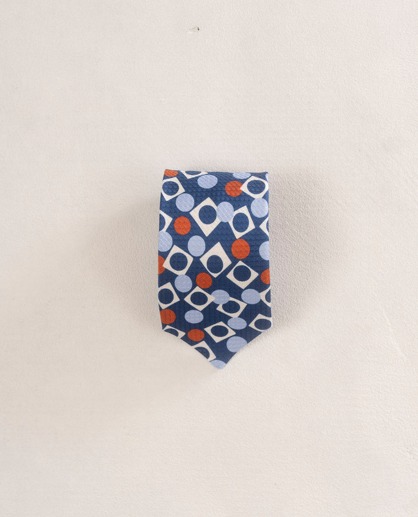 cravatta blu e bianco a quadretti in seta per uomo paolo albizzati