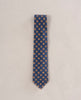 Shappe Silk Tie-Navy Blue and Brown Medallion Print