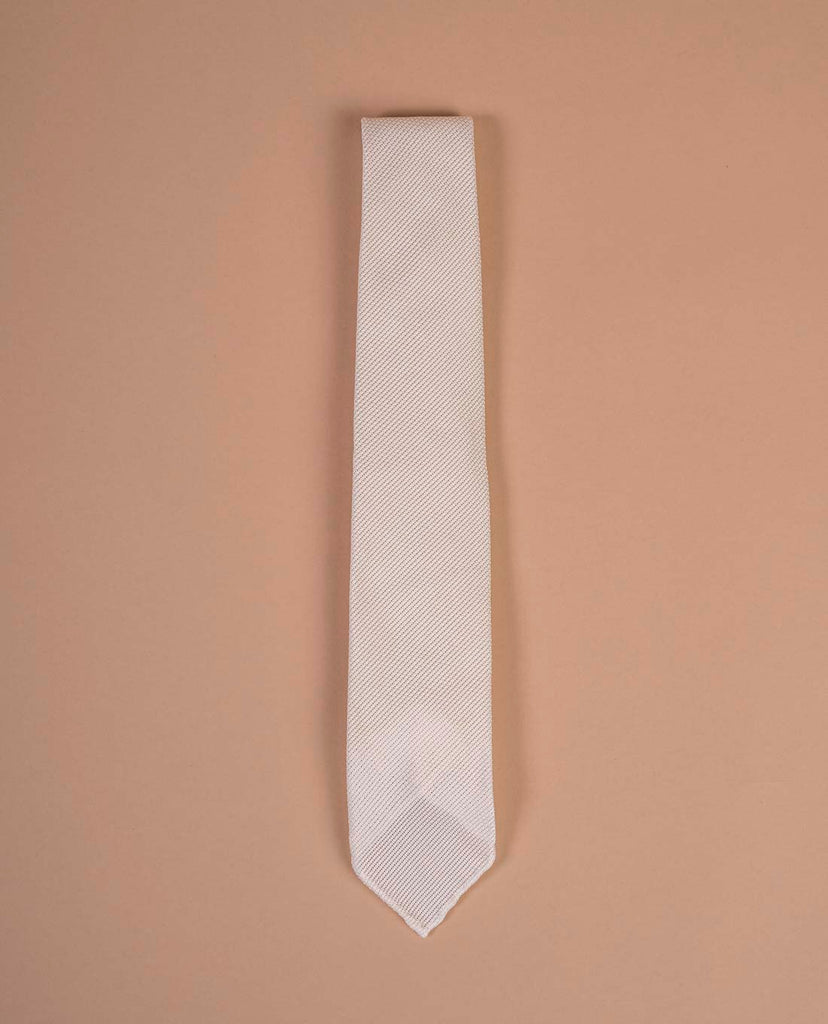 white solid grenadine silk tie paolo albizzati 