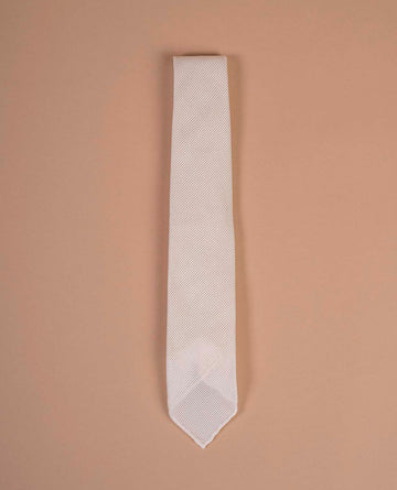 white solid grenadine silk tie paolo albizzati 