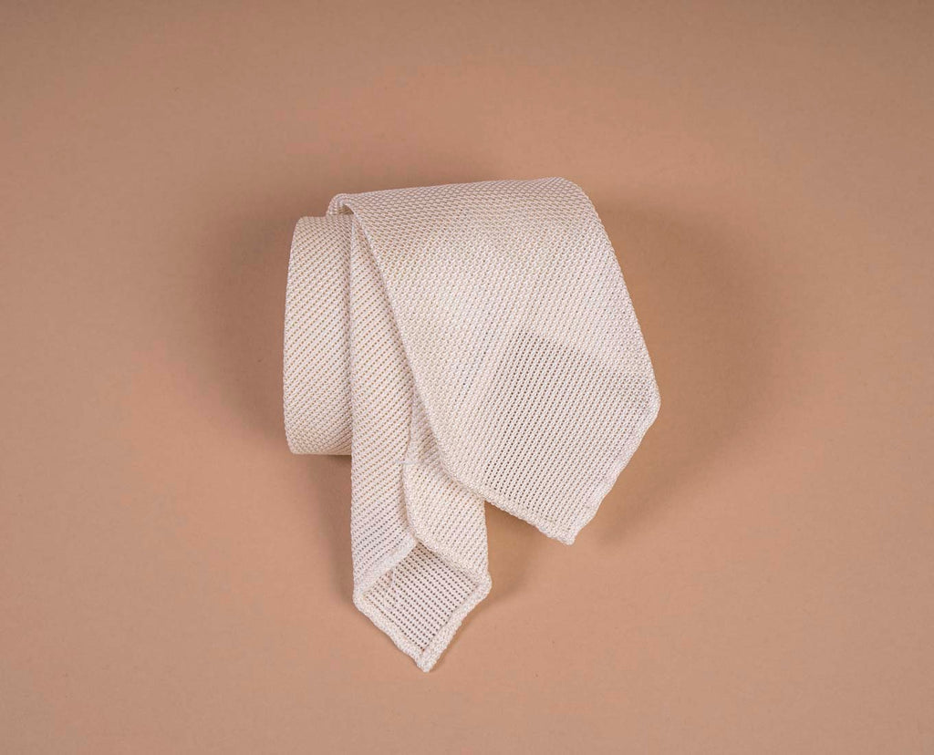 cravatta bianca garza seta paolo albizzati 