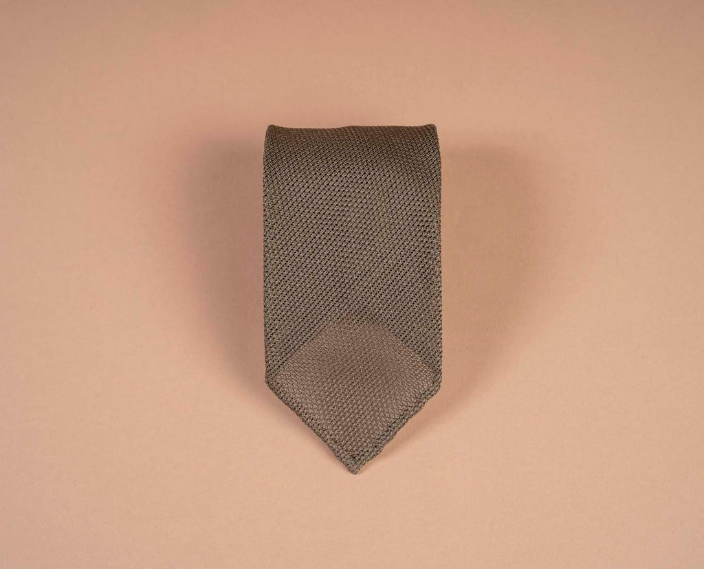 green solid grenadine silk tie paolo albizzati 