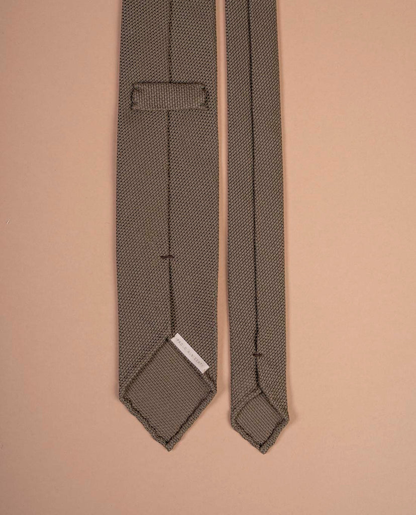 khaki grenadine silk tie paolo albizzati 