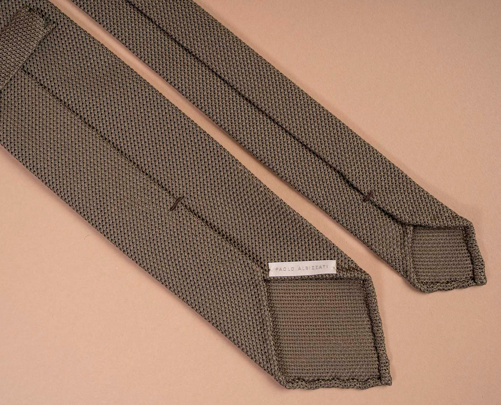 cravatta uomo khaki garza seta paolo albizzati 