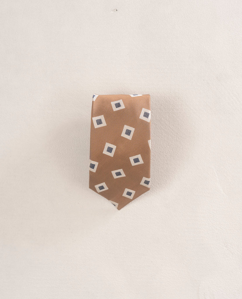 cravatta marrone chiaro a quadretti per uomo paolo albizzati