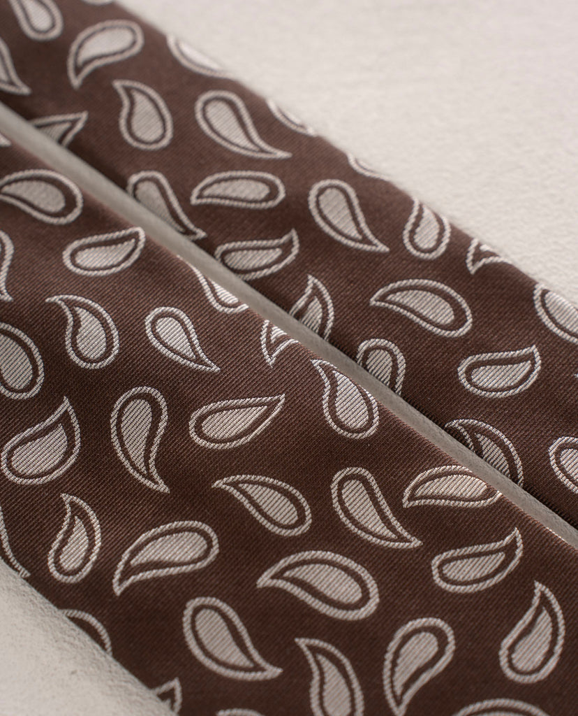 cravatta marrone e bianco per uomo paolo albizzati