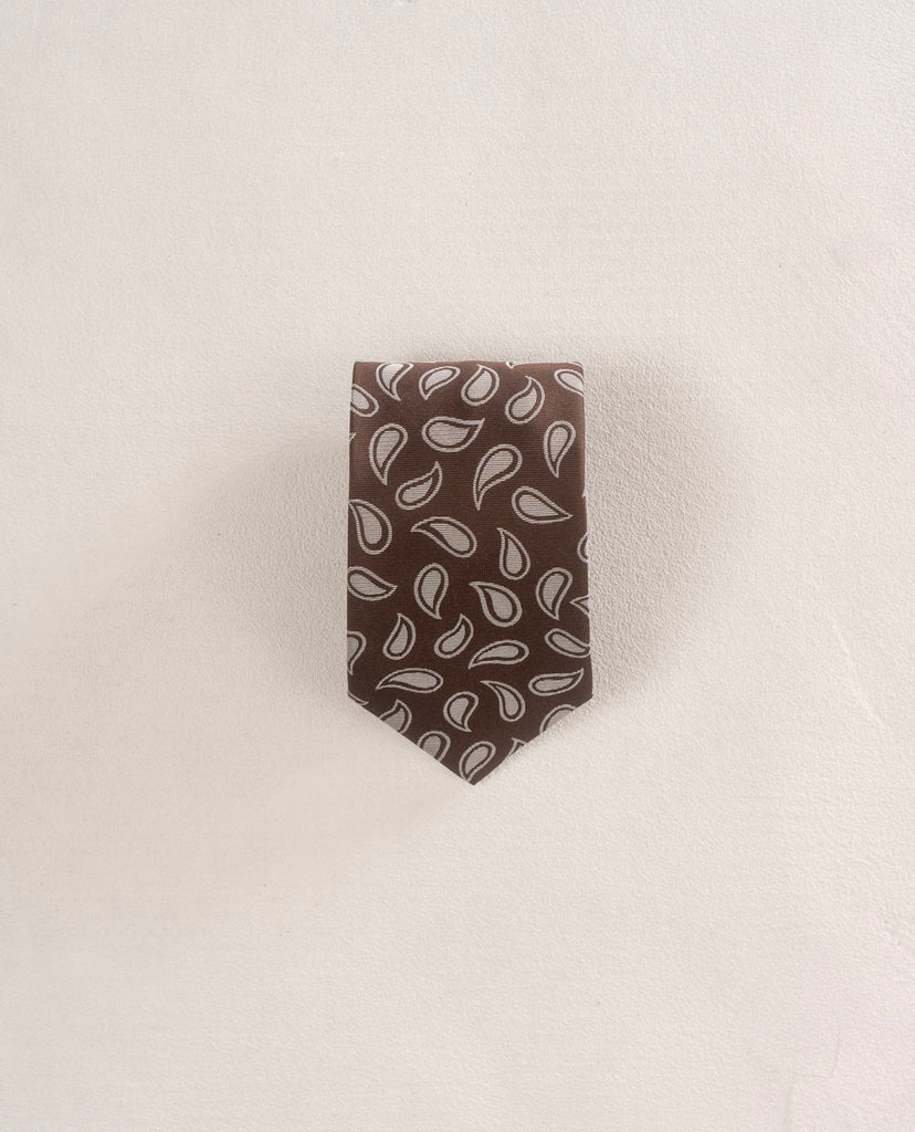 cravatta marrone e bianco per uomo paolo albizzati