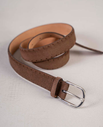 dark brown leather belt paolo albizzati