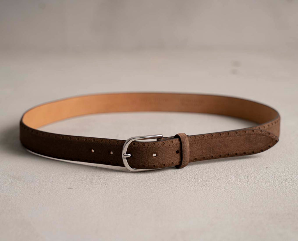 dark brown men leather belt paolo albizzati