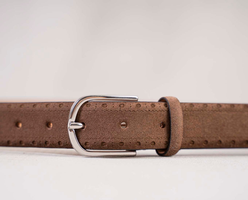 cintura marrone scamosciata paolo albizzati