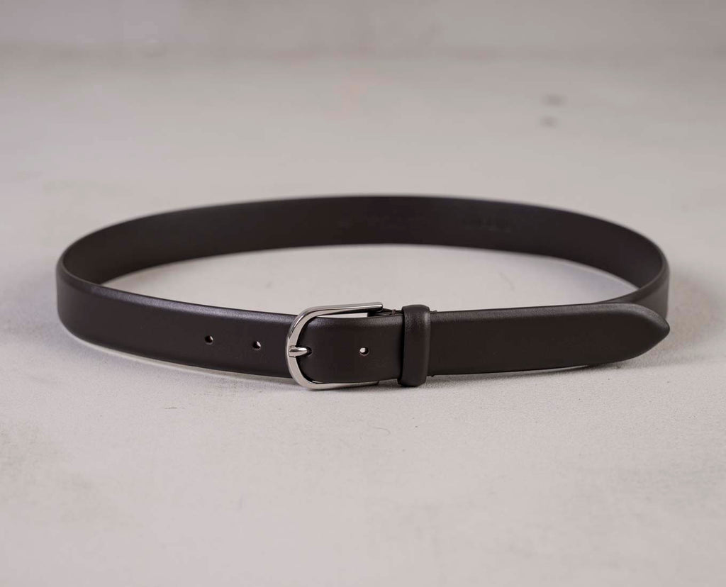 dark brown real leather belt paolo albizzati