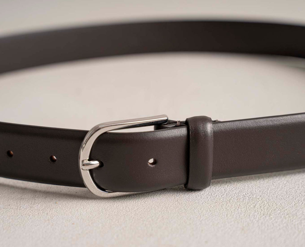 dark brown leather belt paolo albizzati