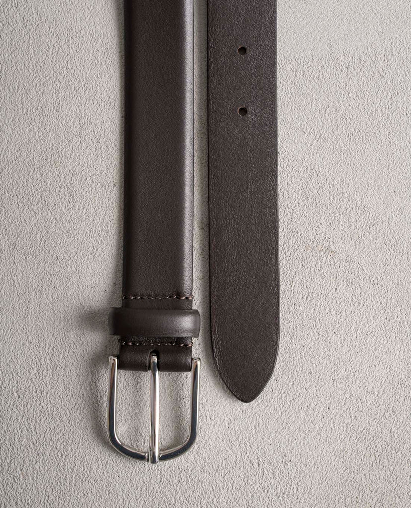 dark brown smooth leather belt paolo albizzati