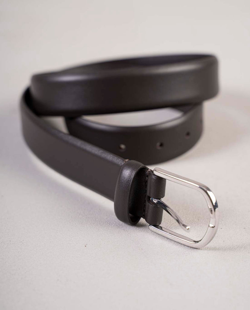 dark brown men leather belt paolo albizzati