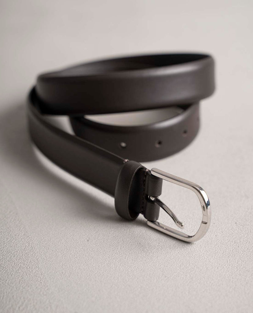 cintura pelle marrone scuro paolo albizzati