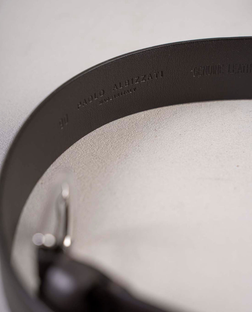 cintura pelle liscia marrone paolo albizzati