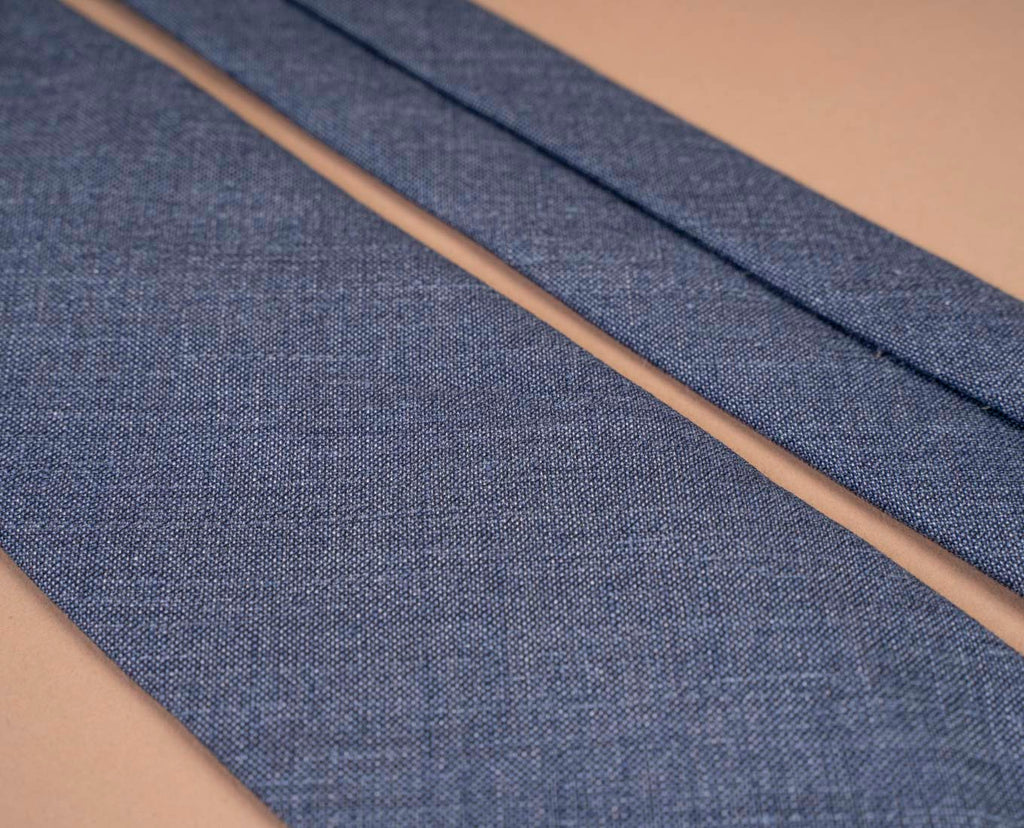 cravatta sfoderata blu lino paolo albizzati