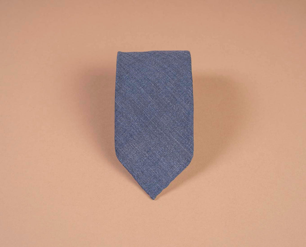 denim linen blend tie paolo albizzati