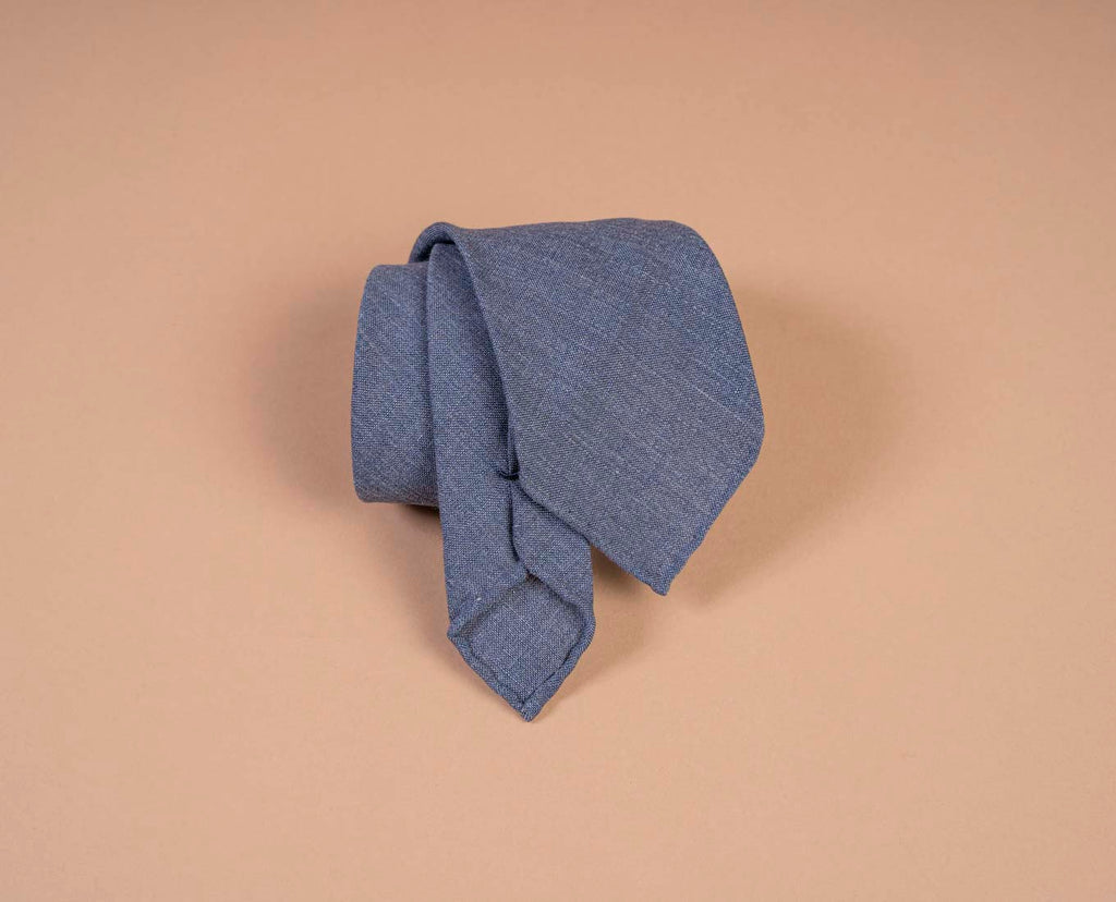 blue linen men tie paolo albizzati