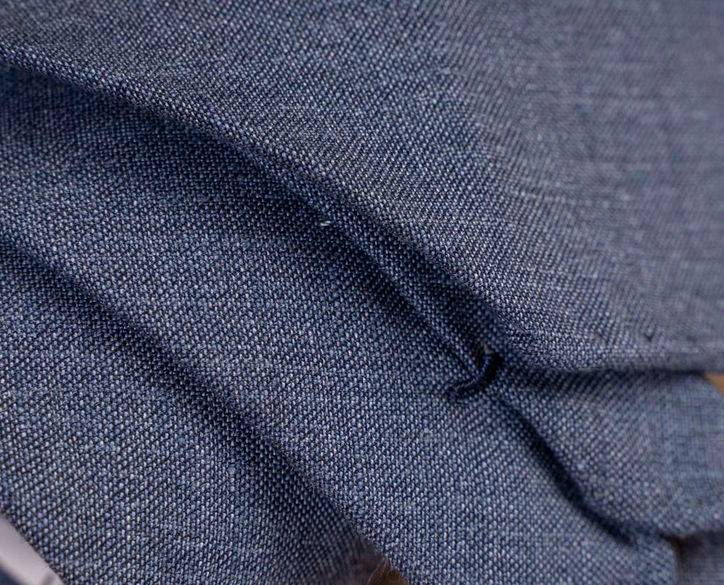 denim blue linen tie paolo albizzati