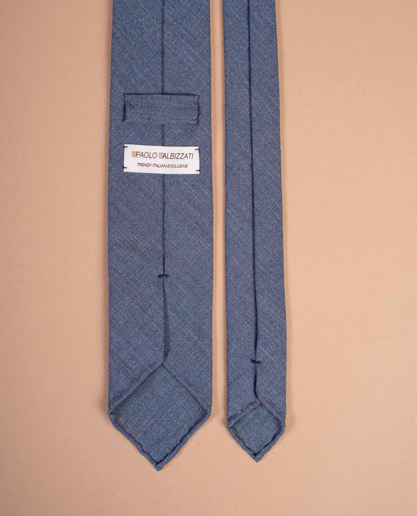 blu linen lightweight tie paolo albizzati