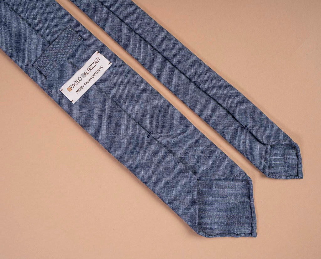 cravatta misto lino sfoderata blu paolo albizzati