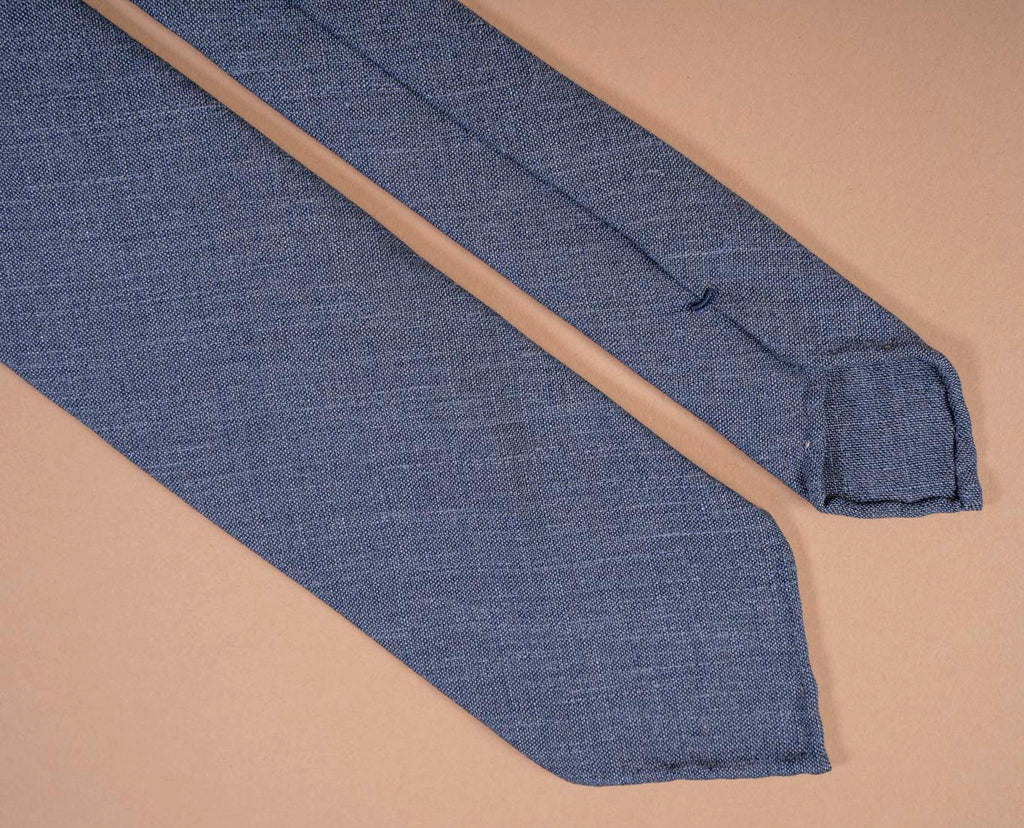 cravatta blu misto lino uomo paolo albizzati