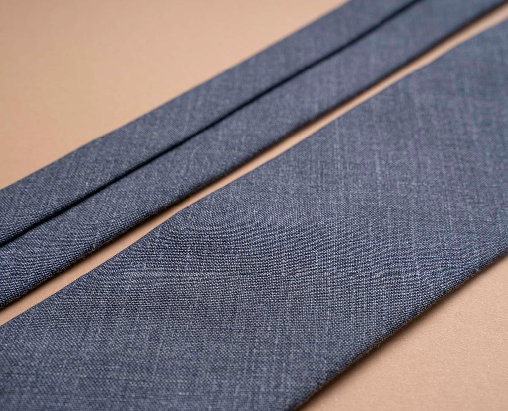 cravatta blu denim lino paolo albizzati