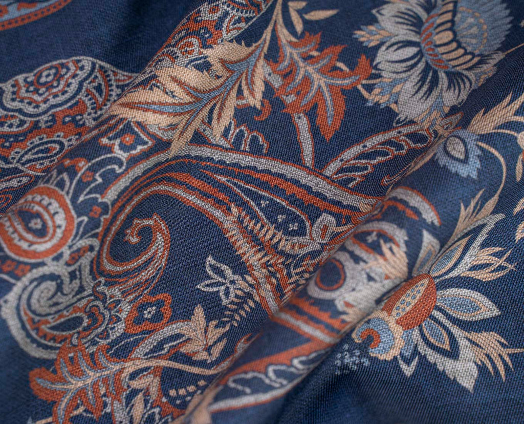 foulard blu uomo floreale paolo albizzati