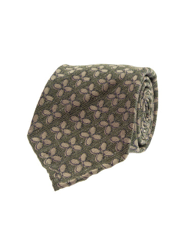 green floral boucle silk tie paolo albizzati 