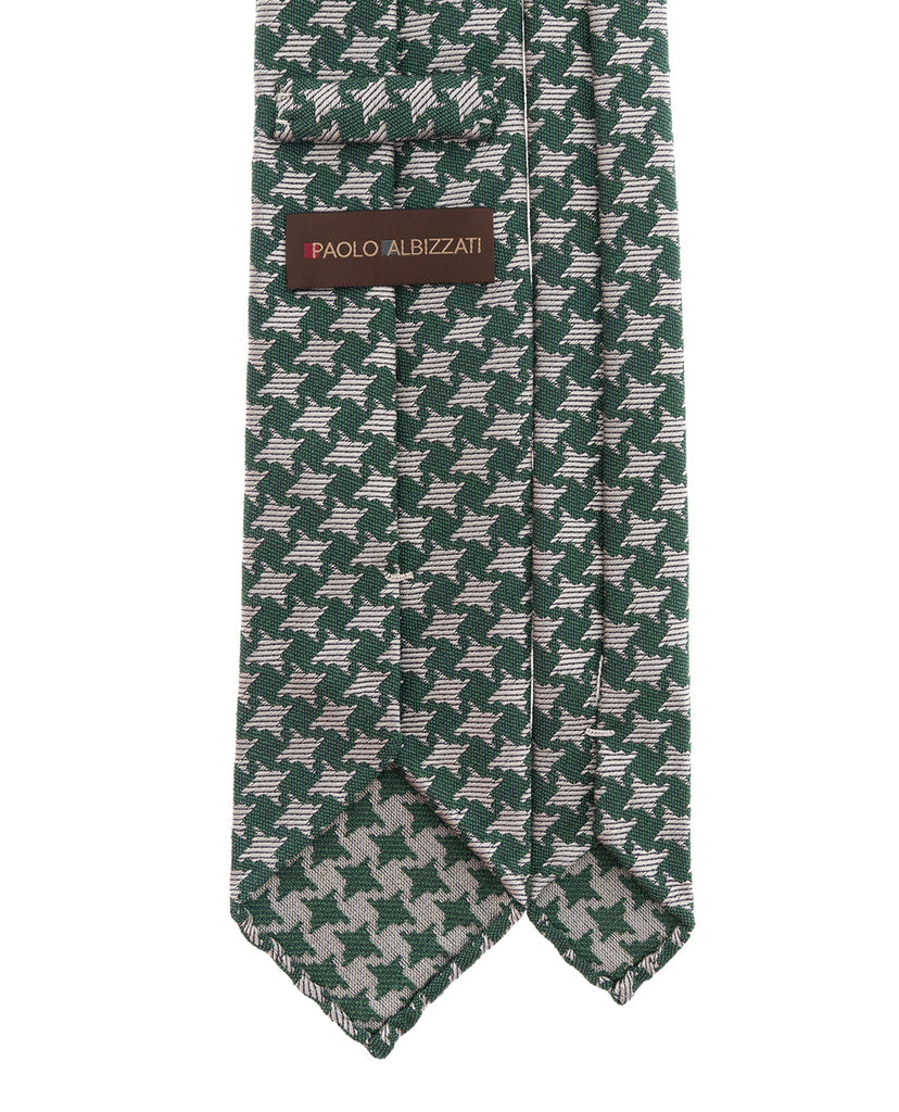 green houndstooth boucle tie paolo albizzati 