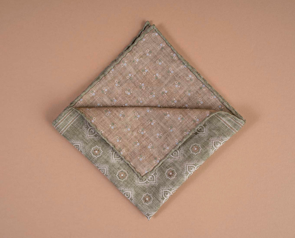 green beige pocket square paolo albizzati
