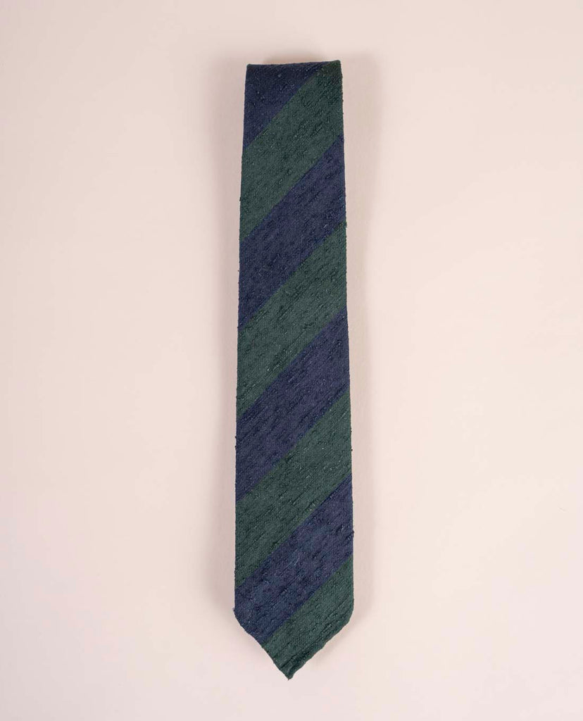 green blue stripes shantung tie paolo albizzati 