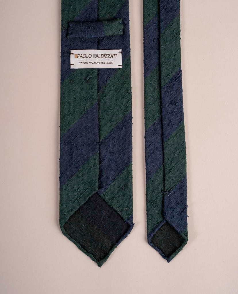 green navy blue silk tie paolo albizzati 