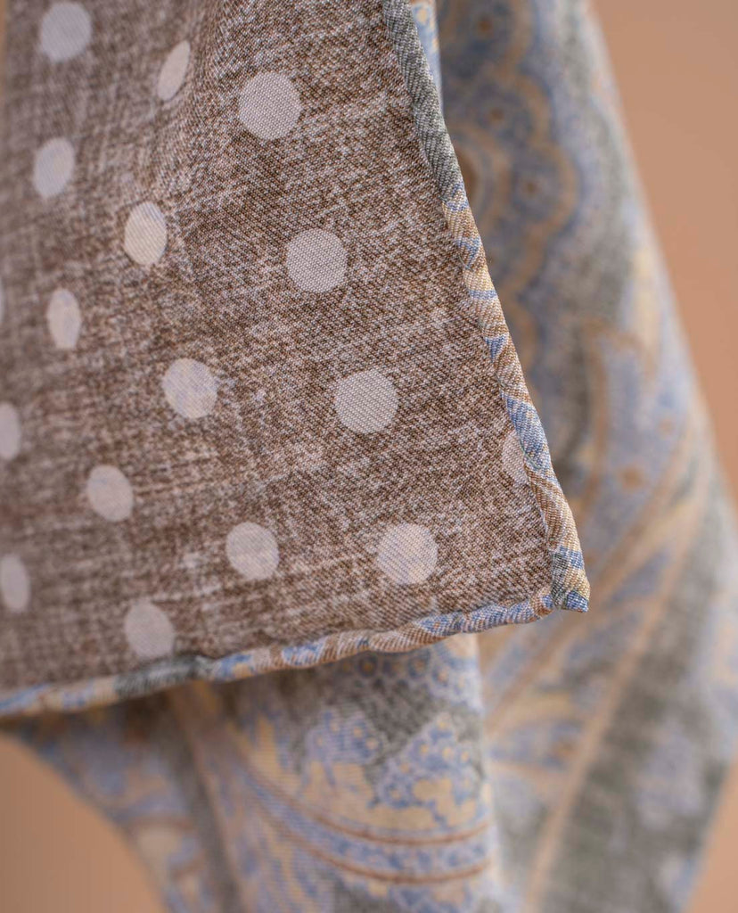 green reversilble pocket square paolo albizzati