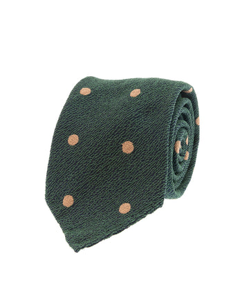 green pois boucle silk tie paolo albizzati