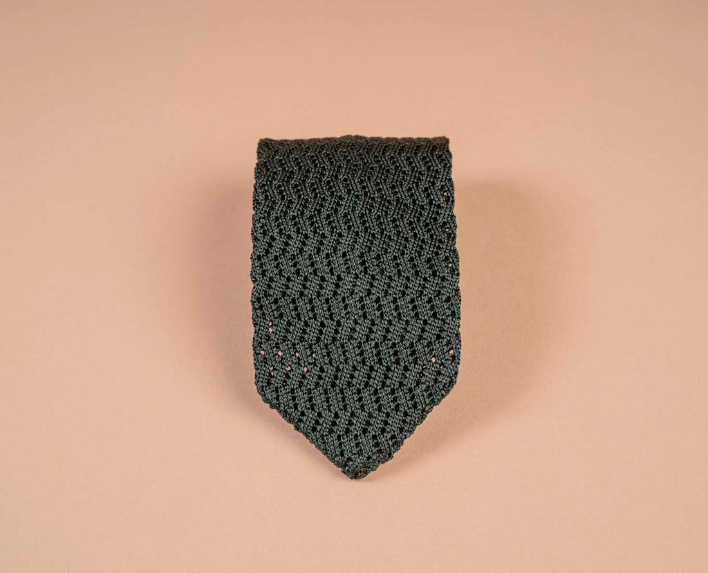 cravatta verde maglia seta paolo albizzati