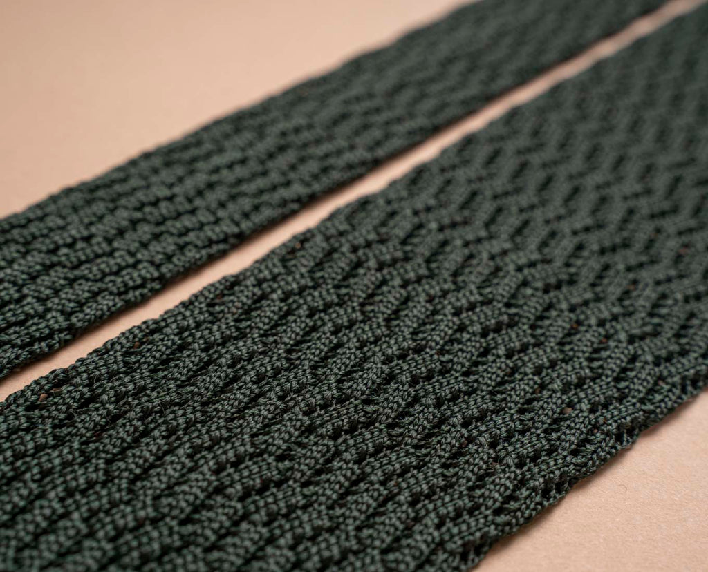green knitted silk tie paolo albizzati