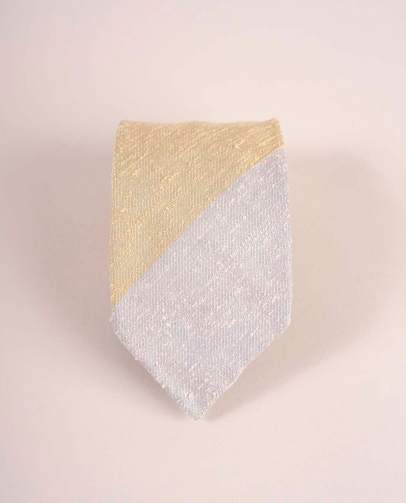 cravatta bianca gialla verde seta paolo albizzati 