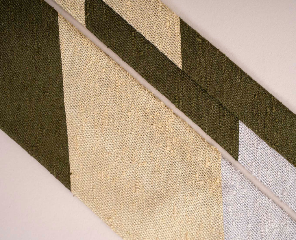 green yellow white silk tie paolo albizzati 