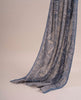 Soft Wool Scarf - Grey and Blue Paisley Print