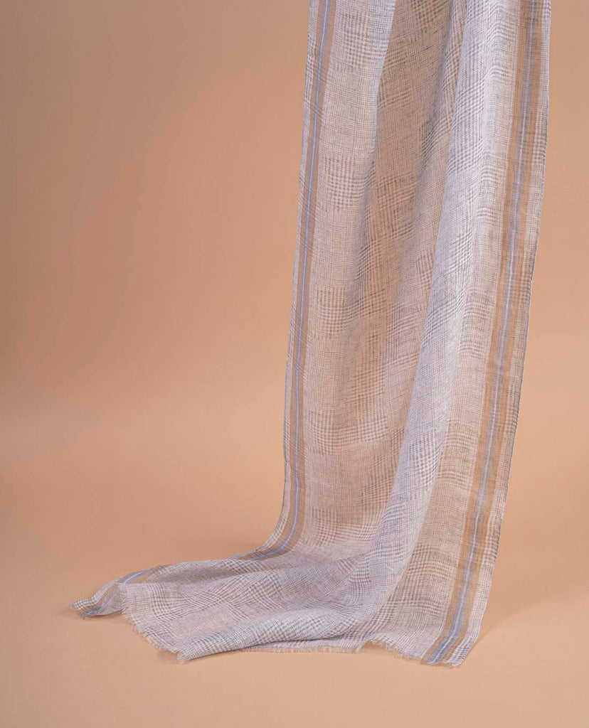 grey glen check linen scarf paolo albizzati 