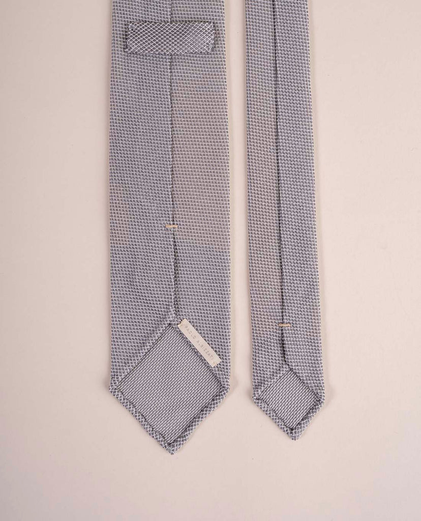 grey solid grenadine silk tie paolo albizzati 