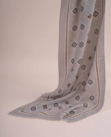 grey medallion wool scarf paolo albizzati