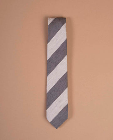 grey white shantung silk tie paolo albizzati 