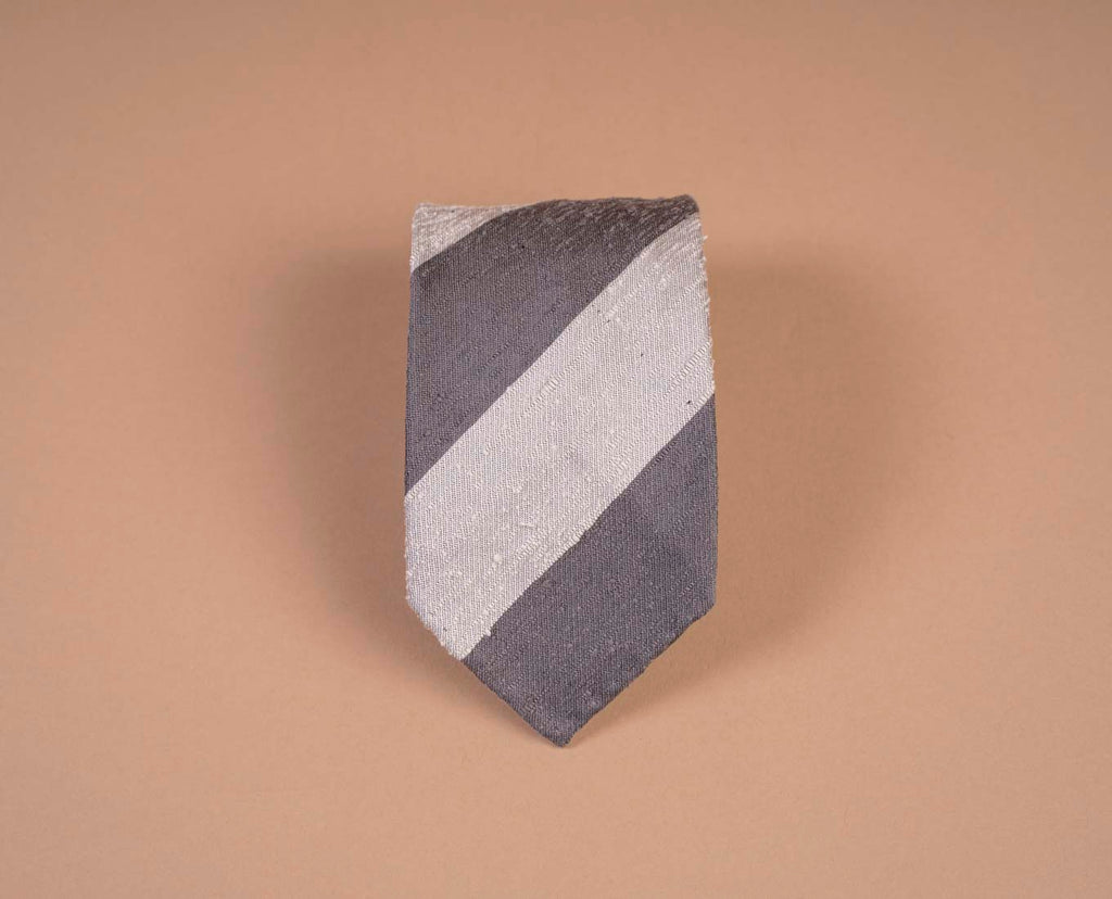 cravatta bianca grigia righe uomo paolo albizzati 